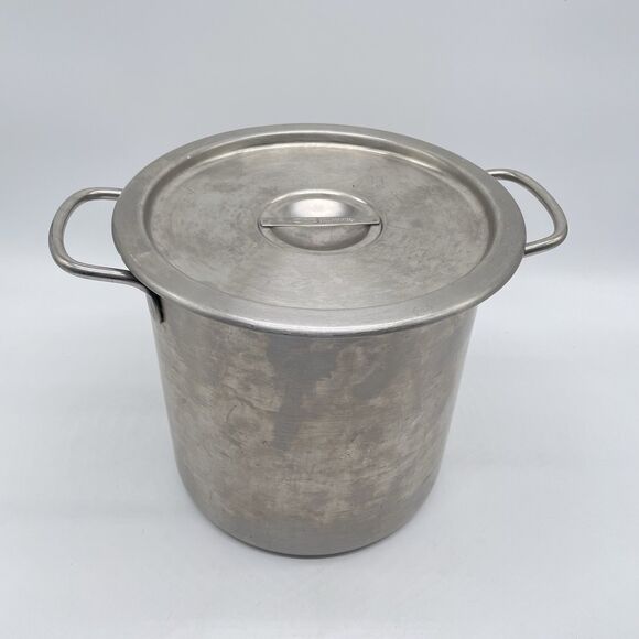 Vintage Vollrath Stainless Steel Stock Pot 8 Qt 9”x9” w/ Lid NSF USA - Picture 1 of 11